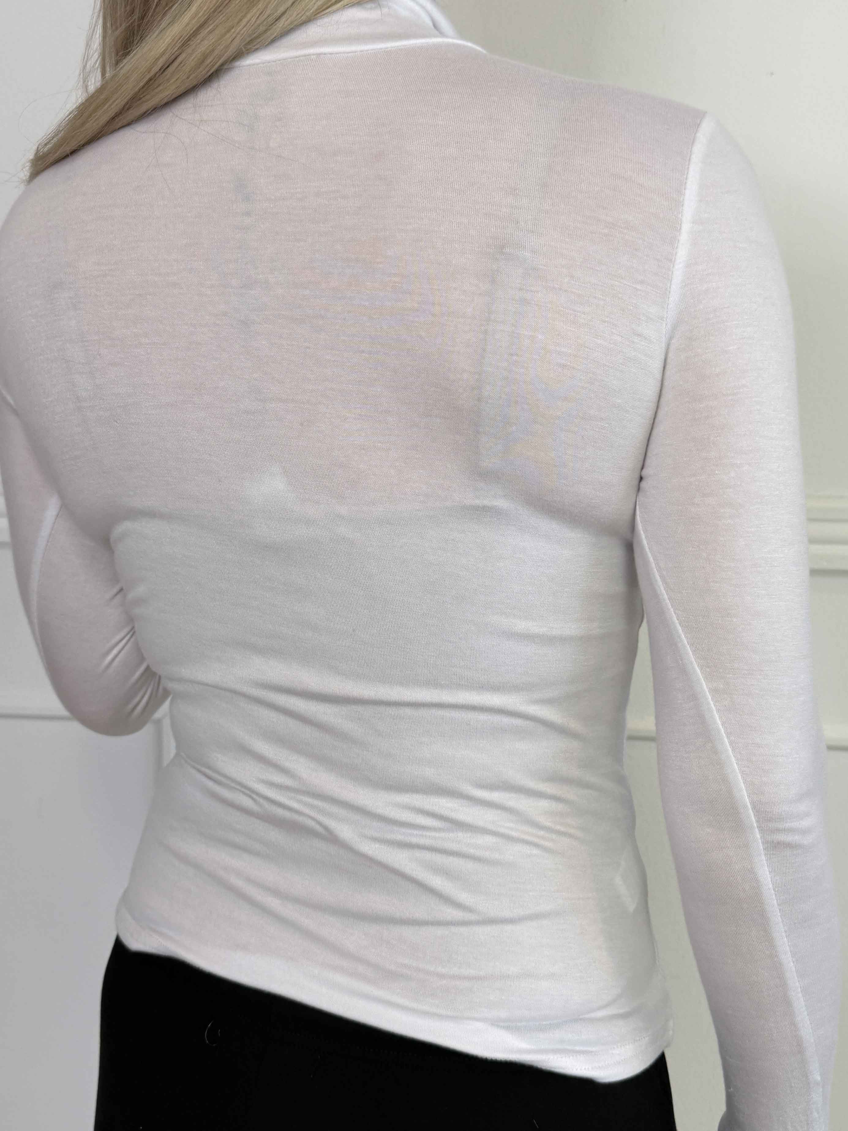 Noras - Langærmet basis bluse i viskose med turtleneck